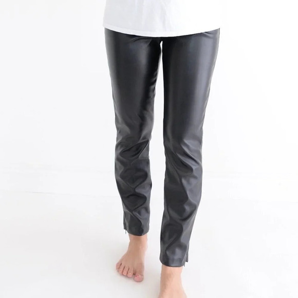 Halton Black  Faux Leather Skinny Pants Leggings Small - Picture 1 of 12
